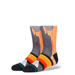 Stance Kids Star Wars By Jaz Darth Poly Crew Socks 2024 - A pair of gray crew socks with a silhouette of Darth Vader on them.