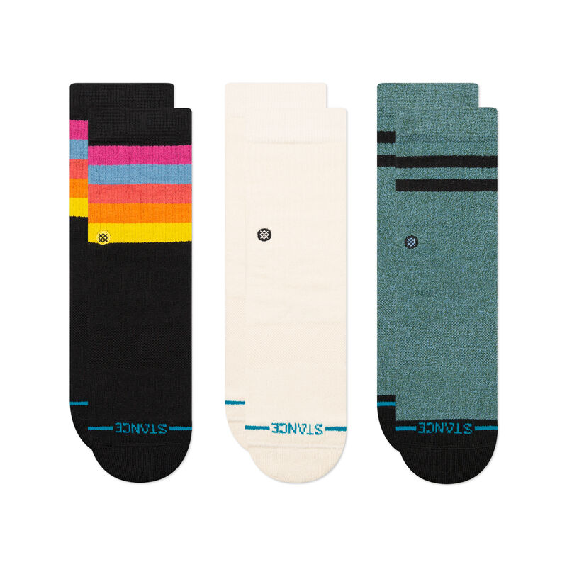 MALIBOO C SOCK 3 PK 2025 - A three-pack of socks in a light blue color with a subtle pattern.