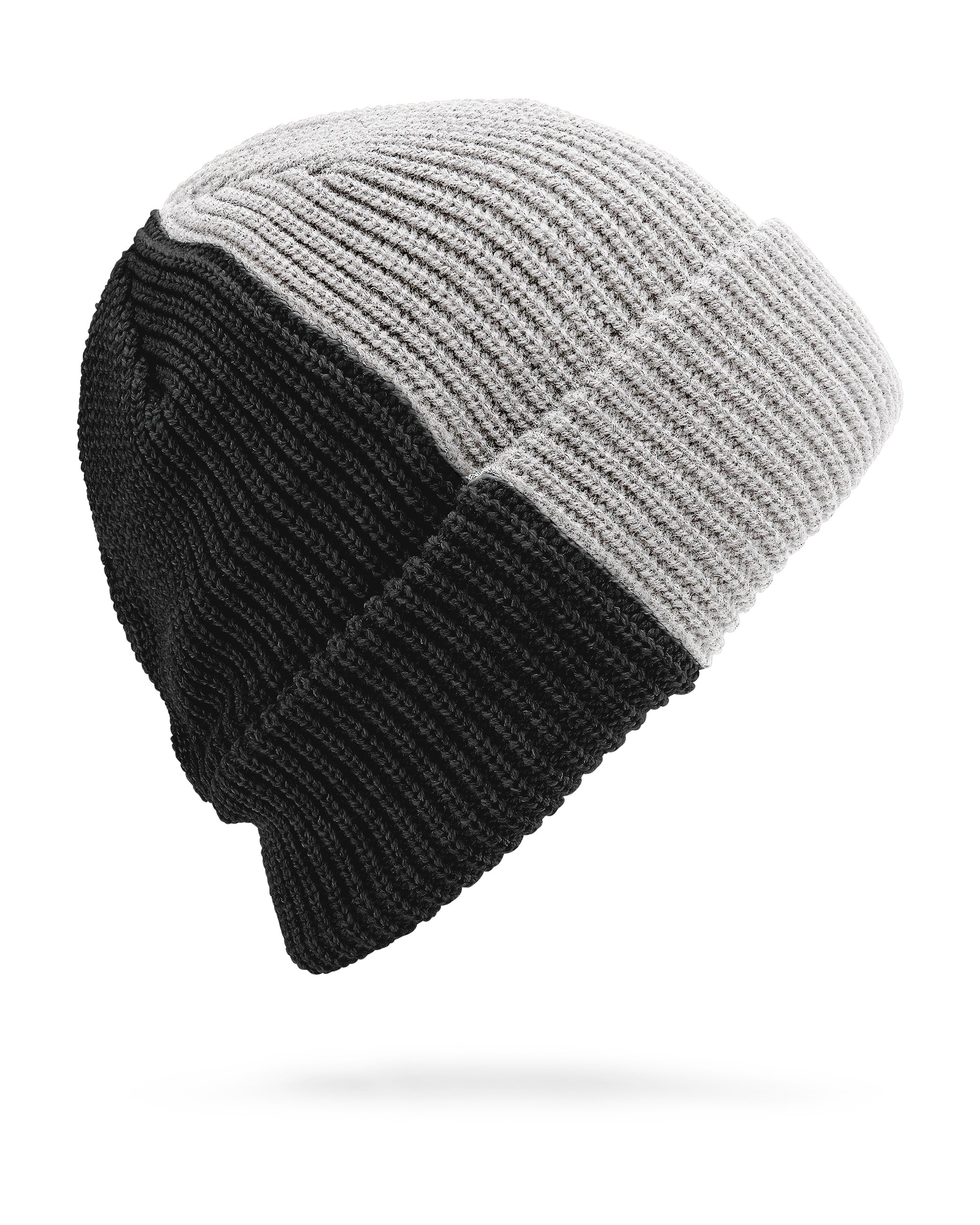 Volcom Women's Check This Beanie 2025 - A black and white checkered beanie with a folded cuff at the bottom.