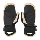 Volcom Women's Peep GORE-TEX Mitt - A black mitt with a tan trim and a small white logo on the cuff.