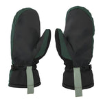 Volcom Women's Upland Mitt - A pair of black mittens with a green stripe on the wrist strap and thumb.