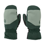 Volcom Women's Upland Mitt - A pair of dark green mittens with a lighter green accent on the top and a small logo in the same color.
