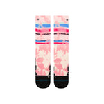Stance Junior's Brong Snow Sock 2025 - Pink snow socks with a subtle pattern of darker pink and blue stripes.