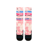 Stance Junior's Brong Snow Sock 2025 - Pink snow socks with a subtle pattern of darker pink and blue stripes.