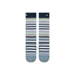 Stance Junior's Curren Snow Sock 2025 - White snow socks with black and grey stripes.