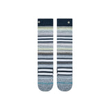Stance Junior's Curren Snow Sock 2025 - White snow socks with black and grey stripes.