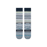 Stance Junior's Curren Snow Sock 2025 - Gray snow socks with horizontal stripes and a black heel.