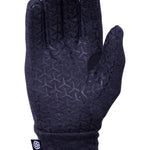 The 686 brand glove has a dark gray color with a subtle pattern and a black strap on the back.