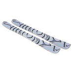 Salomon QST 100 Skis 2026 - A pair of skis with a light gray base and black stripes in a wavy pattern.