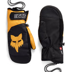 686 Primer mitts, orange/black with fox graphic and cinched wrist