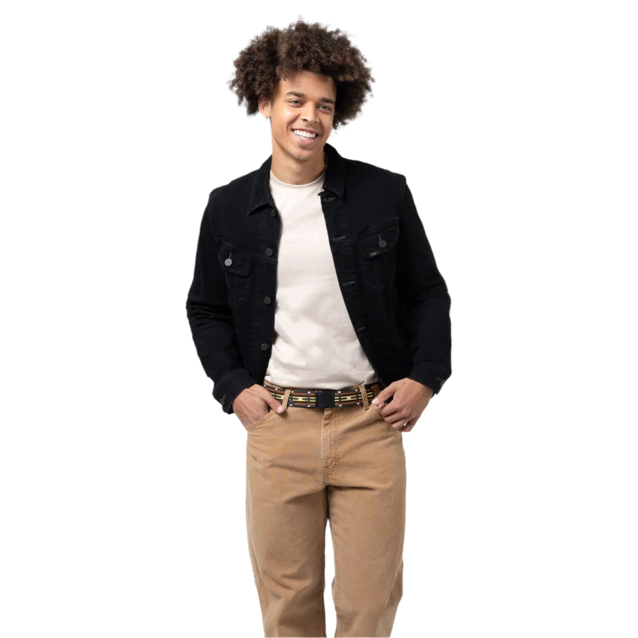 Arcade Vernan Kee Keyah Belt 2025 - A black belt with a repeating pattern of yellow, blue, and white stripes.