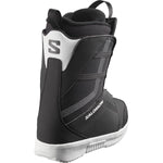 Salomon Junior Project BOA Snowboard Boots 2025 - Black snowboard boots with white accents and a BOA closure system on the side.