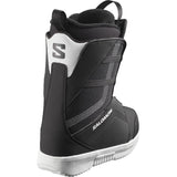 Salomon Junior Project BOA Snowboard Boots 2025 - Black snowboard boots with white accents and a BOA closure system on the side.