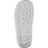 Salomon Women's Pearl BOA Snowboard Boots 2025 - White snowboard boots with a textured, rubber outsole and silver metal hardware.