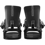 Salomon Rhythm Snowboard Bindings 2025 - Black bindings with silver buckles and straps on a white background.
