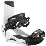 Salomon Rhythm Snowboard Bindings - White bindings with black buckles and straps.