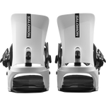 Salomon Rhythm Snowboard Bindings - White bindings with black buckles and straps.