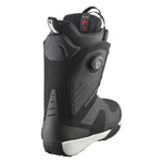 Salomon Men's Dialogue Dual BOA Wide Snowboard Boots - Black snowboard boots with a textured rubber toe cap and silver BOA dials on each side.