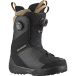 Salomon Women's Kiana Dual BOA Snowboard Boots 2025 - Black snowboard boots with a textured pattern on the toe and heel areas, featuring two round black BOA dials on each side.
