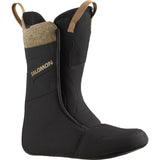 Salomon Women's Kiana Dual BOA Snowboard Boots 2025 - Black snowboard boots with a textured pattern on the upper material and tan-colored laces.