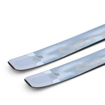 Salomon QST Blank Skis 2025 - White skis with a geometric pattern on top and black edges.