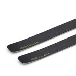Salomon Women's Stance 88 Skis 2025 - Black skis with yellow writing on top and bottom, angled from tip to tail.