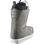 Salomon Men's Faction BOA Snowboard Boots 2025 - A pair of gray snowboard boots with a black strap and white soles.