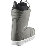 Salomon Men's Faction BOA Snowboard Boots 2025 - A pair of gray snowboard boots with a black strap and white soles.