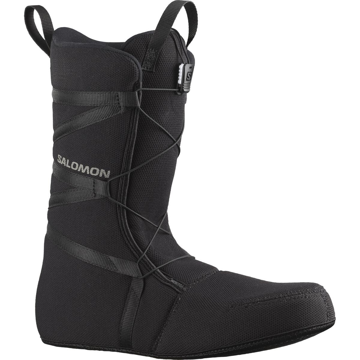 Salomon Men's Faction BOA Snowboard Boots 2025 - Black snowboard boots with a textured pattern on the upper material and silver metal hardware.