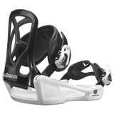 Salomon Youth GoodTime Snowboard Binding - A black snowboard binding with a white logo on the front and a white strap.