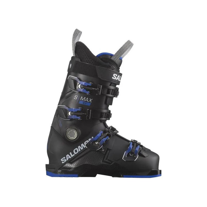 Salomon Junior S Max 65 Ski Boots - Black ski boots with blue accents and white lettering.