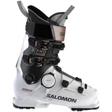 Salomon Women's S/PRO SUPRA BOA 105 Ski Boots 2025 - Black ski boot with rose gold accents and a black BOA dial on the side.