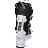 Salomon Women's S/PRO SUPRA BOA 105 Ski Boots 2025 - Black ski boot with white accents and silver buckles.