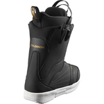 Salomon Women's Pearl BOA Snowboard Boots - Black snowboard boots with a gold logo on the side and black laces.