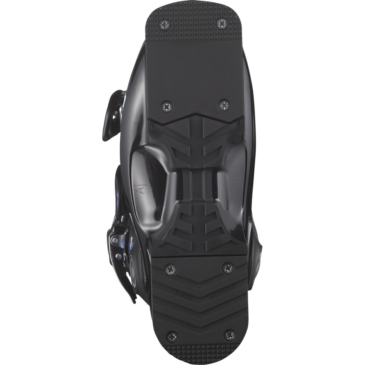 Salomon Junior Team T3 Ski Boots 2025 - Black ski boots with a shiny finish and silver buckles.