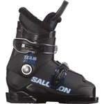Salomon Junior Team T2 Ski Boots 2025 - Black ski boots with a textured pattern on the side and silver buckles.