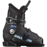 Salomon Junior Team T2 Ski Boots 2025 - Black ski boots with a textured pattern on the side and silver buckles.