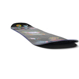 Salomon Junior's Grail Snowboard 2025 - A black snowboard with a blue and red logo on top.