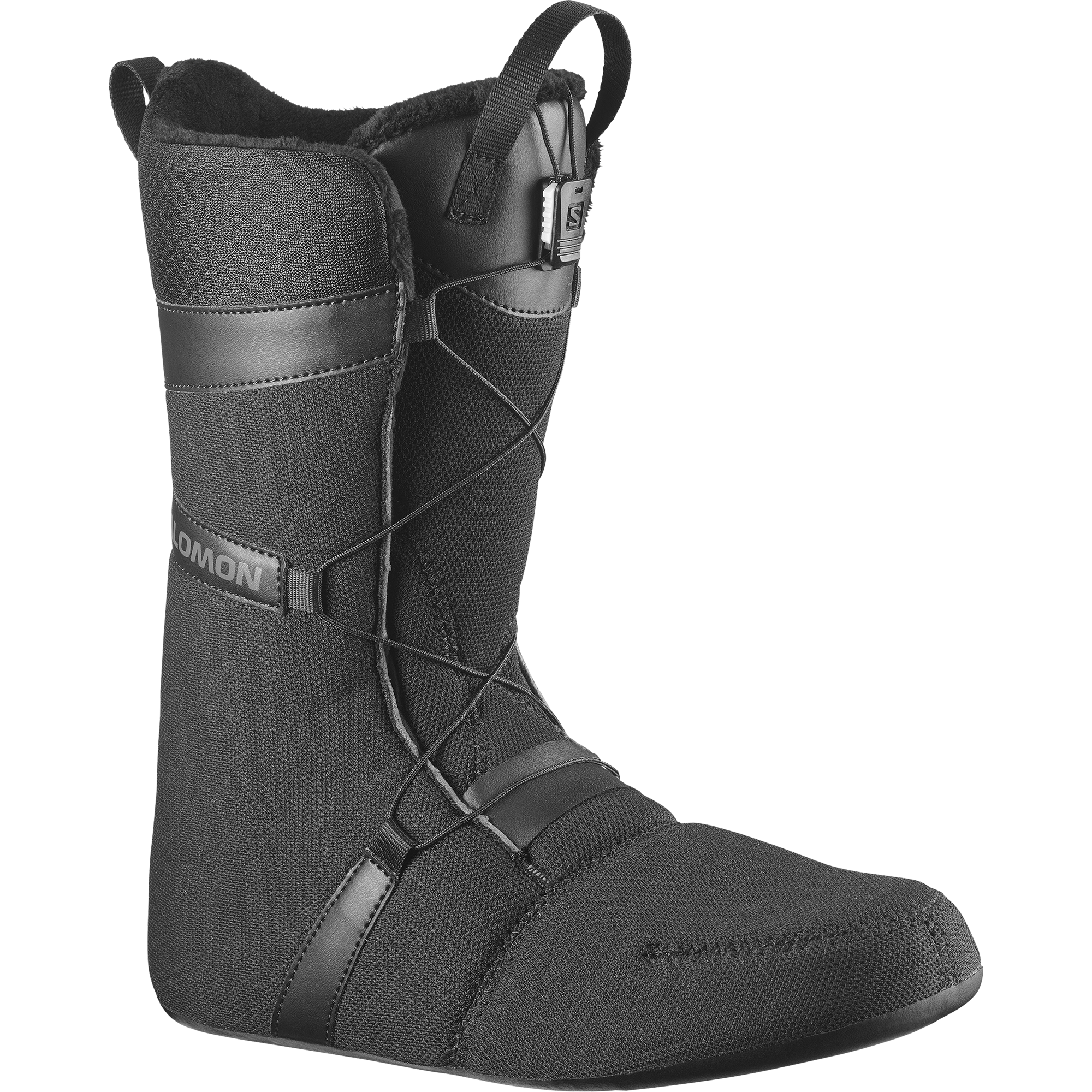 Salomon Launch SJ BOA Snowboard Boots 2026 - Black snowboard boots with a textured pattern on the toe and heel areas.
