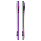 Salomon S/Lab QST X Skis 2026 - A pair of skis with a purple and gray color scheme, featuring a distinctive black stripe running down the middle.
