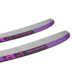 Salomon S/Lab QST X Skis 2026 - A pair of skis with a purple and gray color scheme, featuring a distinctive black stripe along the top edge.
