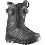 Salomon Women's Ivy BOA Straight Jacket Snowboard Boot - Black snowboard boots with a textured pattern on the side and a white logo on the tongue.