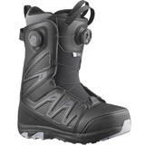 Salomon Women's Ivy BOA Straight Jacket Snowboard Boot - Black snowboard boots with a textured pattern on the side and a white logo on the tongue.