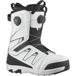 Salomon Launch BOA SJ Snowboard Boots 2025 - White snowboard boots with black accents and a textured sole.