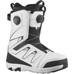 Salomon Launch SJ BOA Snowboard Boots - White snowboard boots with black accents and a textured sole.