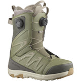 Salomon Launch BOA SJ Snowboard Boots 2025 - Sage green snowboard boots with gray accents and a textured rubber sole.