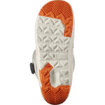 Salomon Launch BOA SJ Snowboard Boots 2025 - White snowboard boots with black accents and a textured orange outsole.