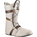 Salomon Launch BOA SJ Snowboard Boots 2025 - White snowboard boots with brown accents and a black BOA closure system on top.