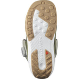 Salomon Women's Kiana Dual BOA Snowboard Boots - White boots with a tan sole and laces, featuring a textured pattern on the heel.