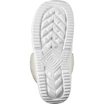 Salomon Women's Pearl BOA Snowboard Boots 2025 - White snowboard boots with a textured, rubber outsole and silver metal hardware.
